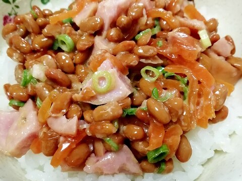 納豆の食べ方-あらびきフランク♪